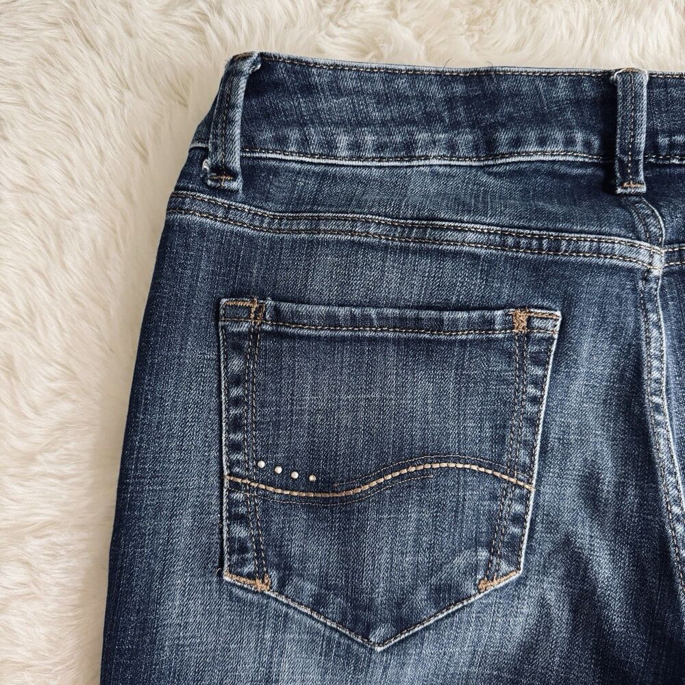 Lee Regular Fit Straight Leg Mid Rise Jeans Petite 10P (31x27) Blue Denim Womens - Picture 5 of 7